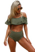 Sexy Oliver Ruffle Off Shoulder Bikini High Waist Swimsuit